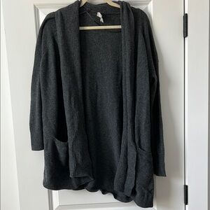 LOFT Grey Open-Front Cardigan Sweater